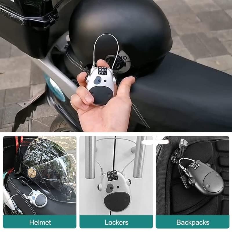 GUB Portable Helmet Lock/Wheel Lock Wire Rope Anti-Theft Lock 3 Digit for Suitcase Helmet Luggage Toolbox