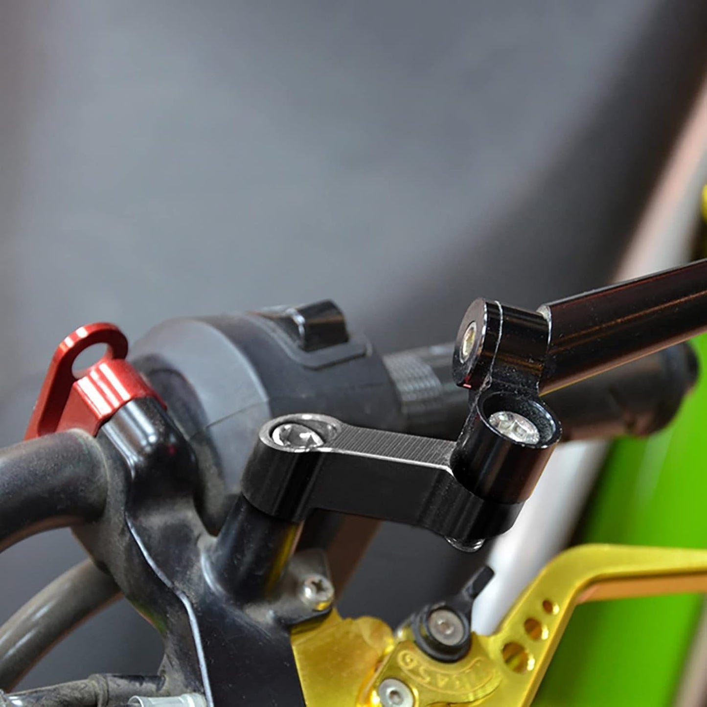 GUB Motorcycle Mirror Extender 10mm 8mm Mirror Mount Adapter Mirror Riser Adapter Kit for Motorcycle & Bikes Modification, Black