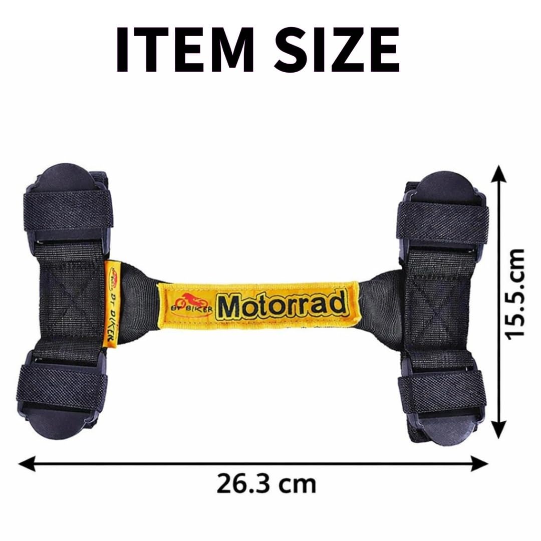 Universal Motorcycle Side Box Lashing Strap with Carrying Handle – Heavy Duty Polyester Pannier & Top Case Strap, Adjustable Quick Release Buckle, High Load Bearing, Black