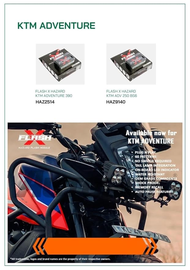 GUB Flash X Hazard Module, Blinker/Flasher Compatible For KTM Adventure 390, 250(BS6)