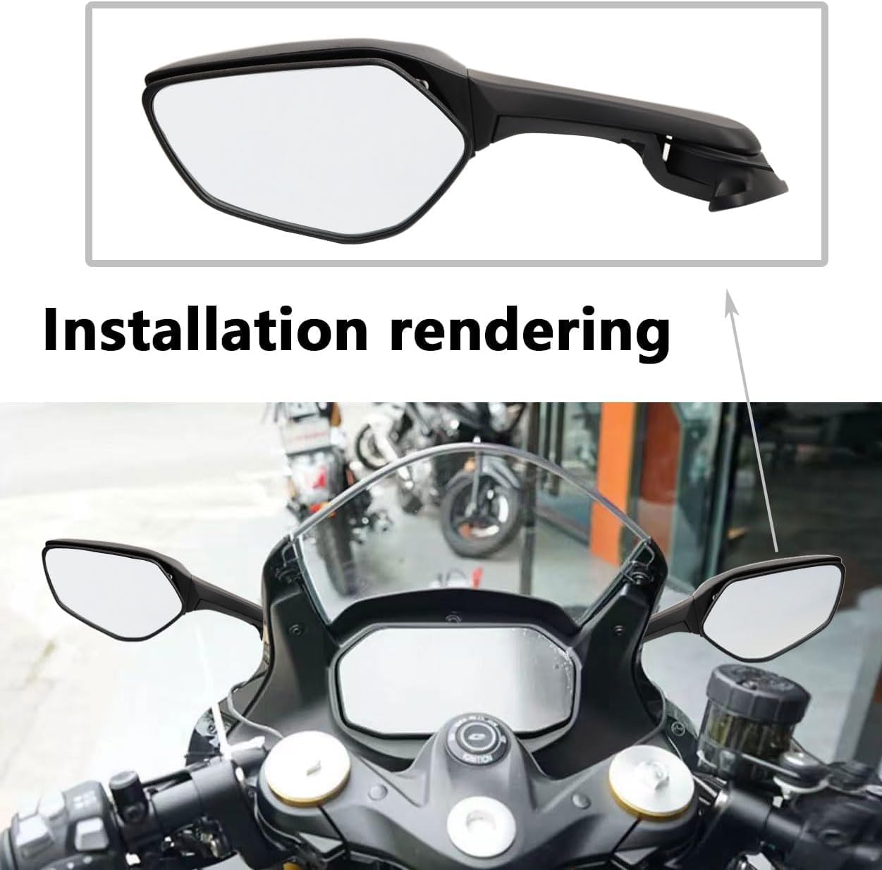 Motorcycle Rearview Mirrors with Built-In Turn Signals Fit for ZX-10R 2021-2024