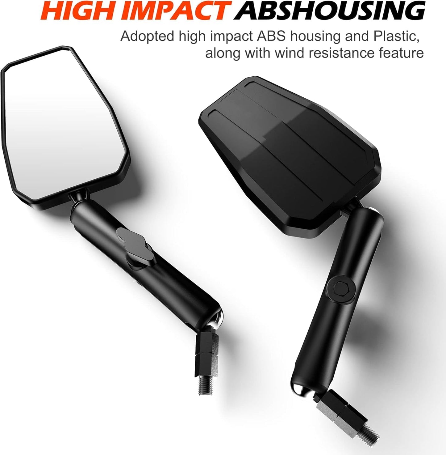 Upgraded Universal Motorcycle Mirror,Adventure Ball-Head ATV Rear View Mirror With 8/10MM Screw and 7/8" Handlebar Aluminum Mount Compatible with ATV Dirt Bike and More