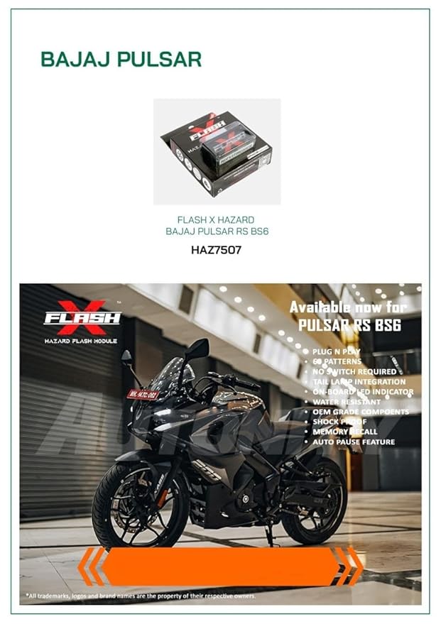 GUB Flash X Hazard Module, Blinker/Flasher (60 Pattern) for Bajaj Pulsar RS(BS6)