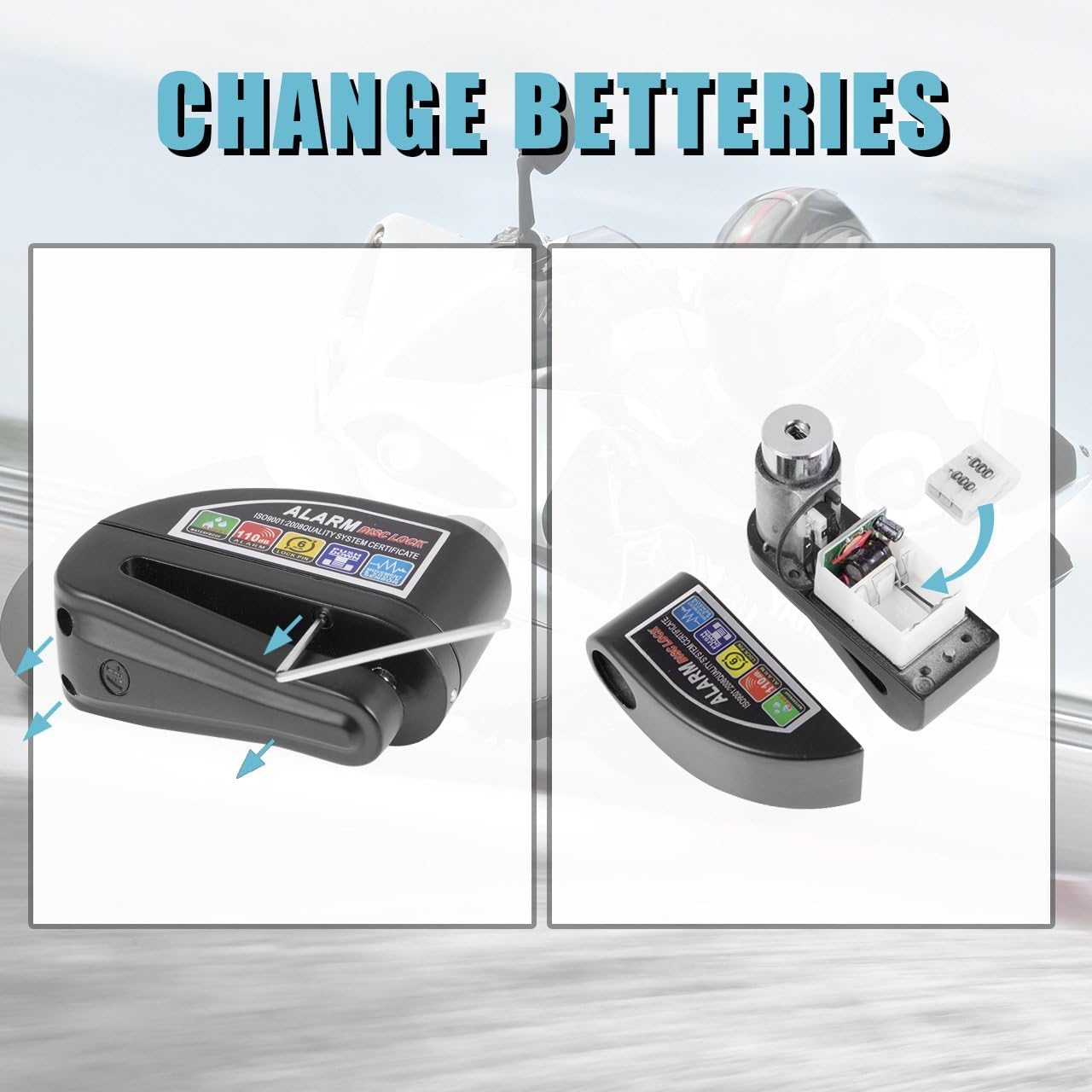 GUB Alarm Disc Lock Motorbike Anti-Theft Disc Brake Lock with 110dB Alarm Siren Sound for Motorcycle Bike Scooter (DISC Lock Alarm)