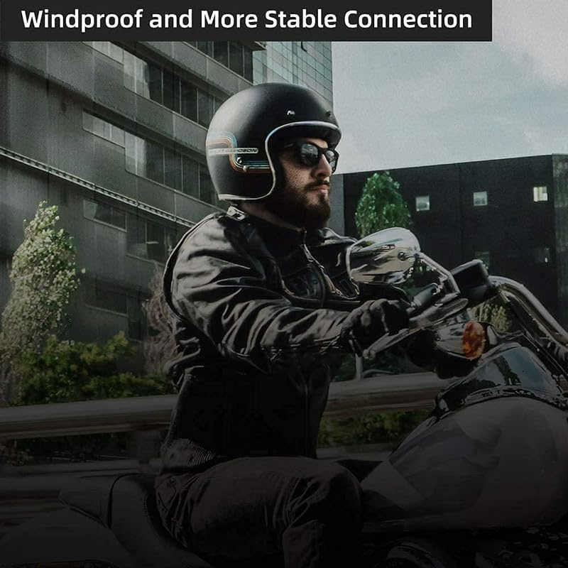 Universal Wireless Motorcycle Helmet Bluetooth On Ear Headset,Hands-Free,Music Call Control,Automatic Call Answering, Waterproof Bluetooth 5.0 System with 50hrs Playing Time, C-Type Charging
