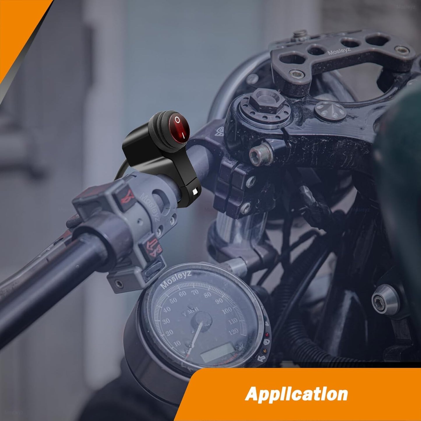 Universal 12V Handlebar CNC Metal Switch (1-Way) ON/OFF for All Bikes and Motorcycles With Red LED