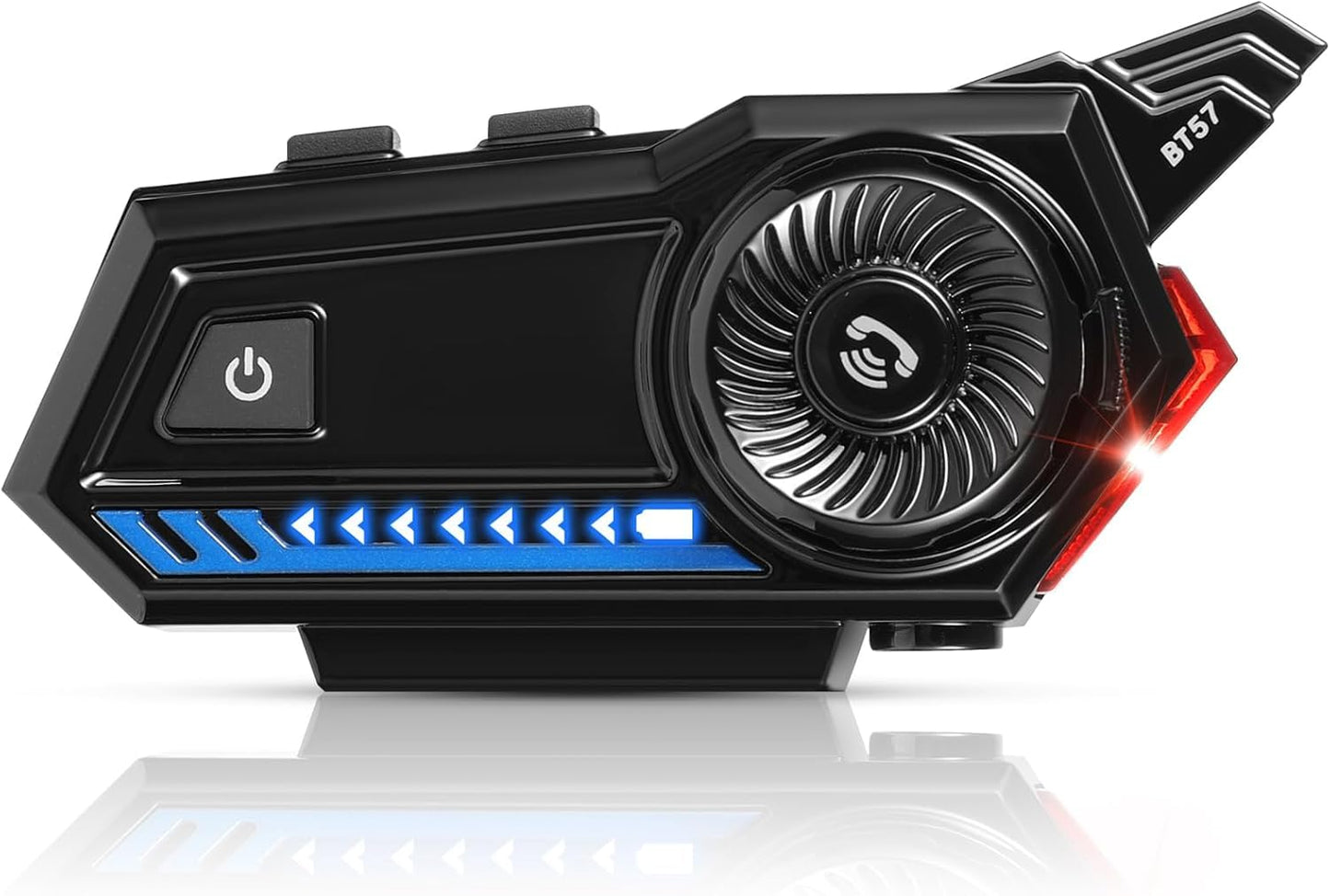 Motorcycle Helmet Bluetooth, Bluetooth 5.3 EDR Wireless Motorcycle Headset Automatic Answer Motorcycle Headset High Sound Quality Headphone(with Tail Light, Three Flashing Modes)