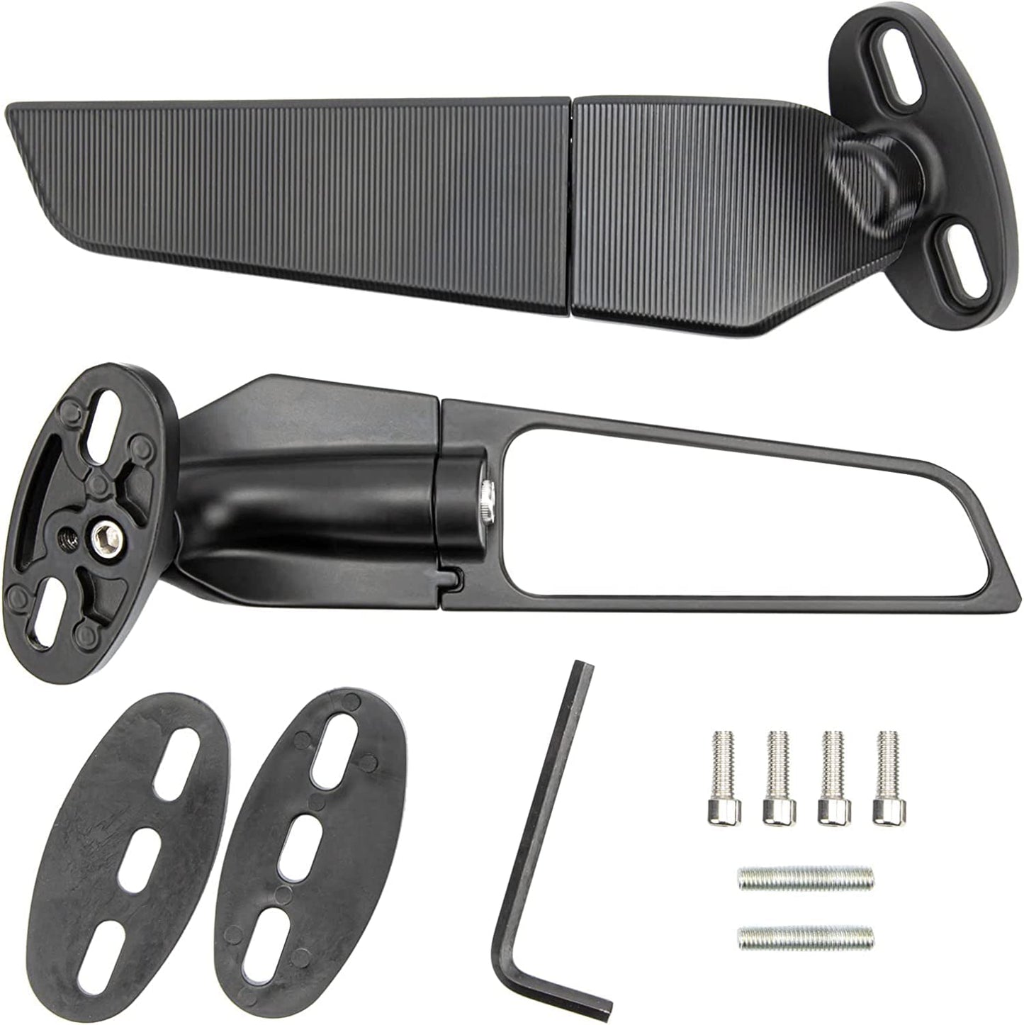 OM30 Rearview Rotating Side Steath Mirrors Adjustable Wind Wing Multi-angle Compactable with Kawasaki Ninja 250 300 400 Yamaha R25 R3 R15 V3/V4