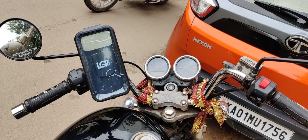 LGP LUNKAR GENUINE PARTS Mb11H Handlebar Mount Fully Waterproof Bike/Motorcycle/Scooter Mobile Phone Holder Mount With 15W Wireless&Usb-C Input/Output Charger,Ideal For Maps&Gps Navigation,Black