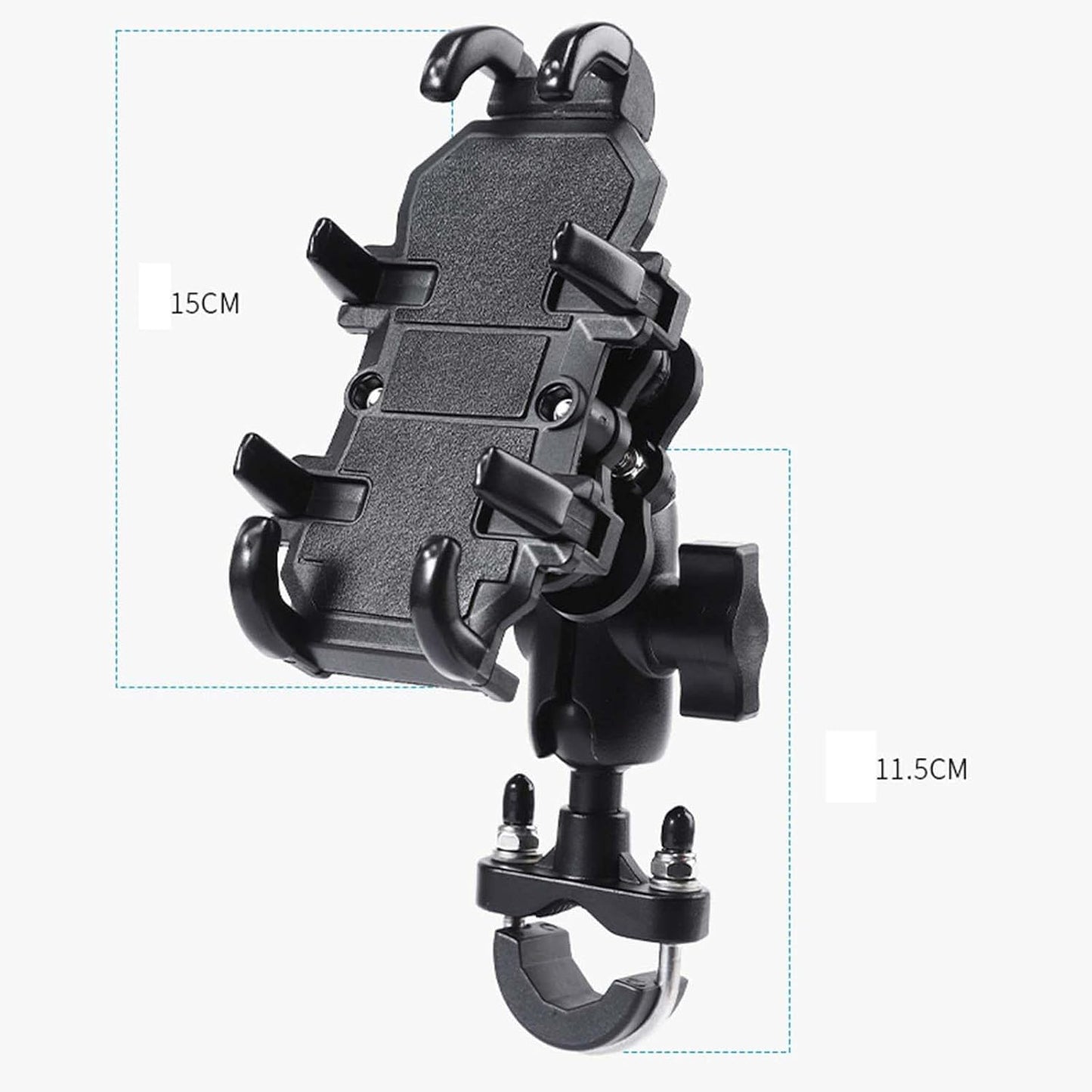 LGP LUNKAR GENUINE PARTS LGP 1311 Claw-Grip Waterproof Handlebar Mount Stand 360° Rotational with Dual Ball Adjustment Mechanism Mobile Phone Holder Mount Ideal for Maps and GPS Navigation (Black)