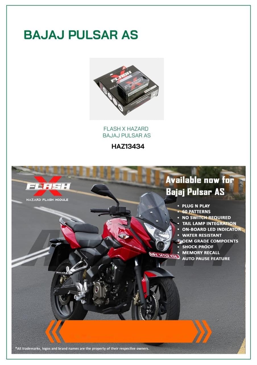 GUB FlashX Hazard Flash Module, Blinker/Flasher for Bajaj Pulsar AS