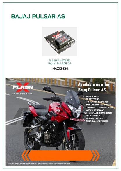 GUB FlashX Hazard Flash Module, Blinker/Flasher for Bajaj Pulsar AS