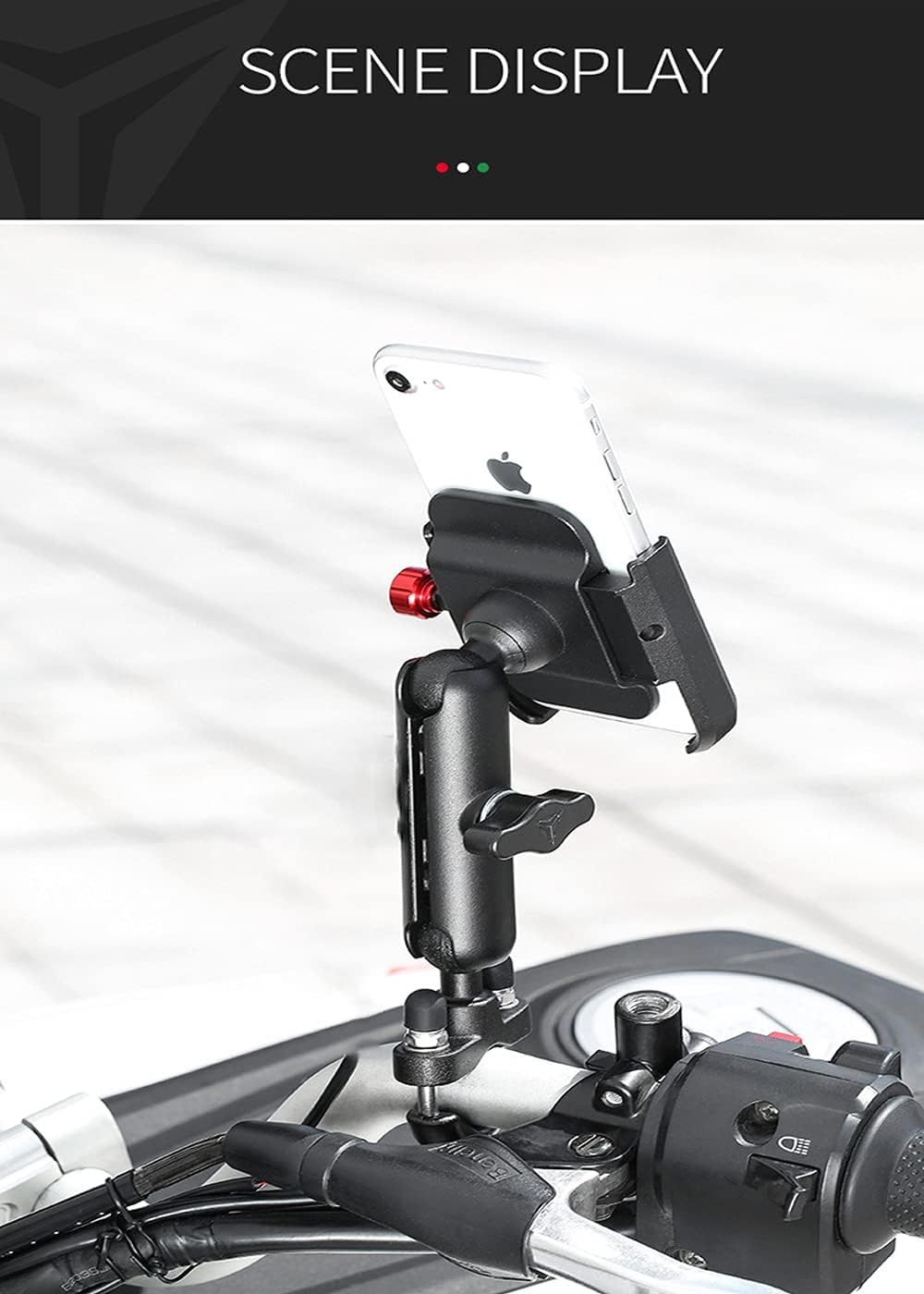 LGP LUNKAR GENUINE PARTS LGP 1310 Jaw-Grip Waterproof Handlebar Mount Stand 360° Rotational with Dual Ball Adjustment Mechanism Mobile Phone Holder Mount Ideal for Maps and GPS Navigation (Black)