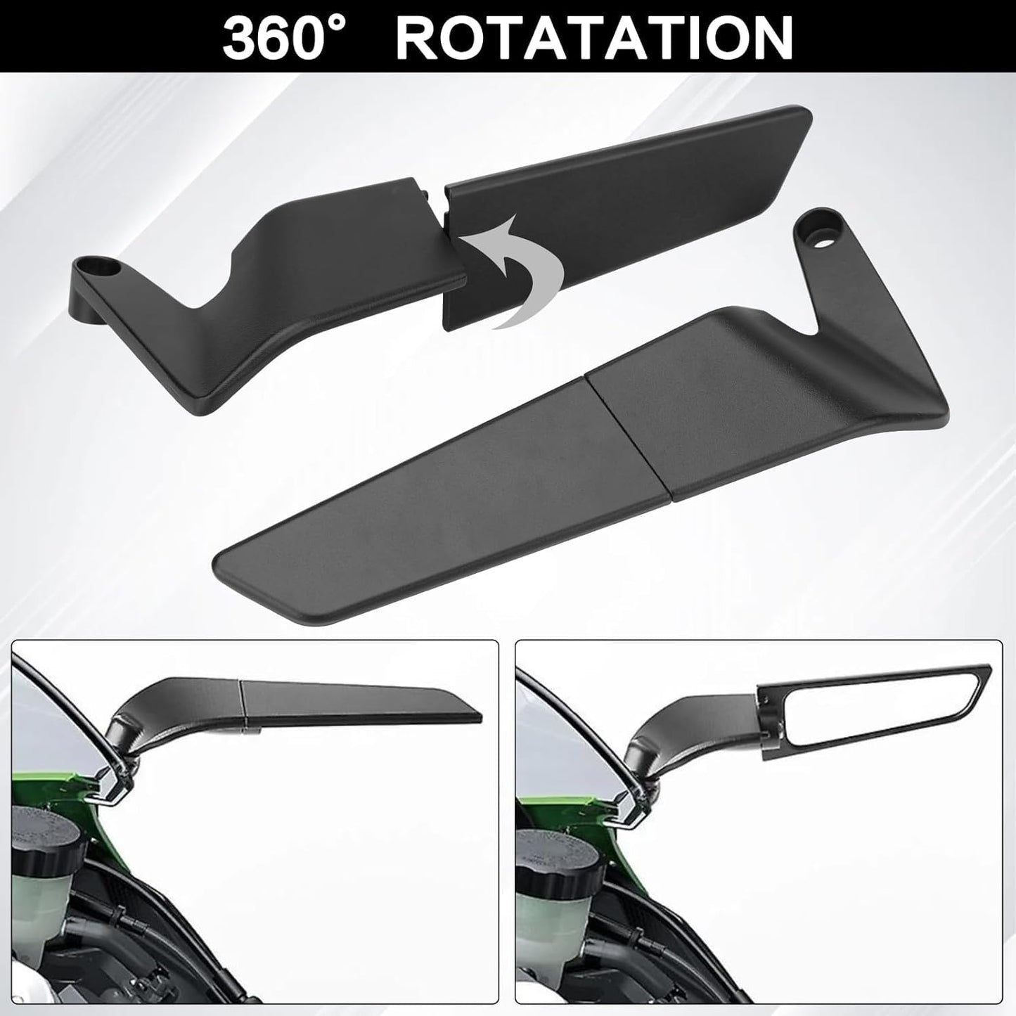 Motorcycle Mirrors Adjustable Rotating Rear View Mirror Stealth Wind Wing Side Mirror for DUKE-200 DUKE-250 DUKE-390 MT-15 Z400 Z600 MT-09 All Street Bikes.