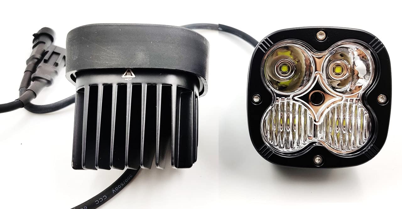 4 LED 60 Watt Fog Light Super Bright Spot Flood Beam Dual Mode Spread Spot Lamp For Motorcycle Cars Bikes & SUV, (2PCS), White