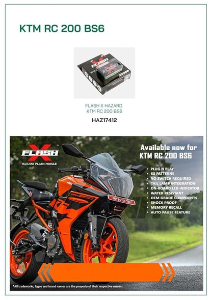 GUB FlashX Hazard Flash Module 60 Pattern, Blinker/Flasher for KTM RC 200, (BS6)