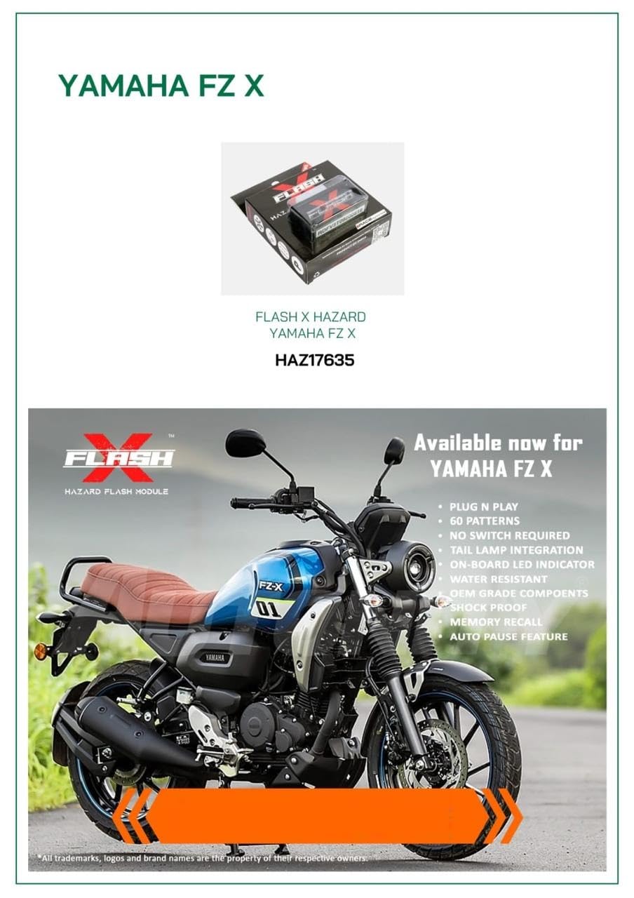 GUB FlashX Hazard Module, Plug N Play Blinker/Flasher (60 Pattern) for Yamaha FZ X