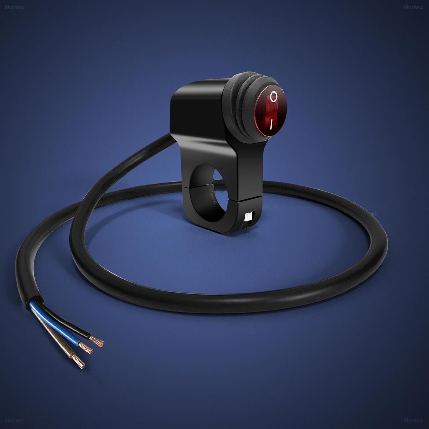 Universal 12V Handlebar CNC Metal Switch (1-Way) ON/OFF for All Bikes and Motorcycles With Red LED