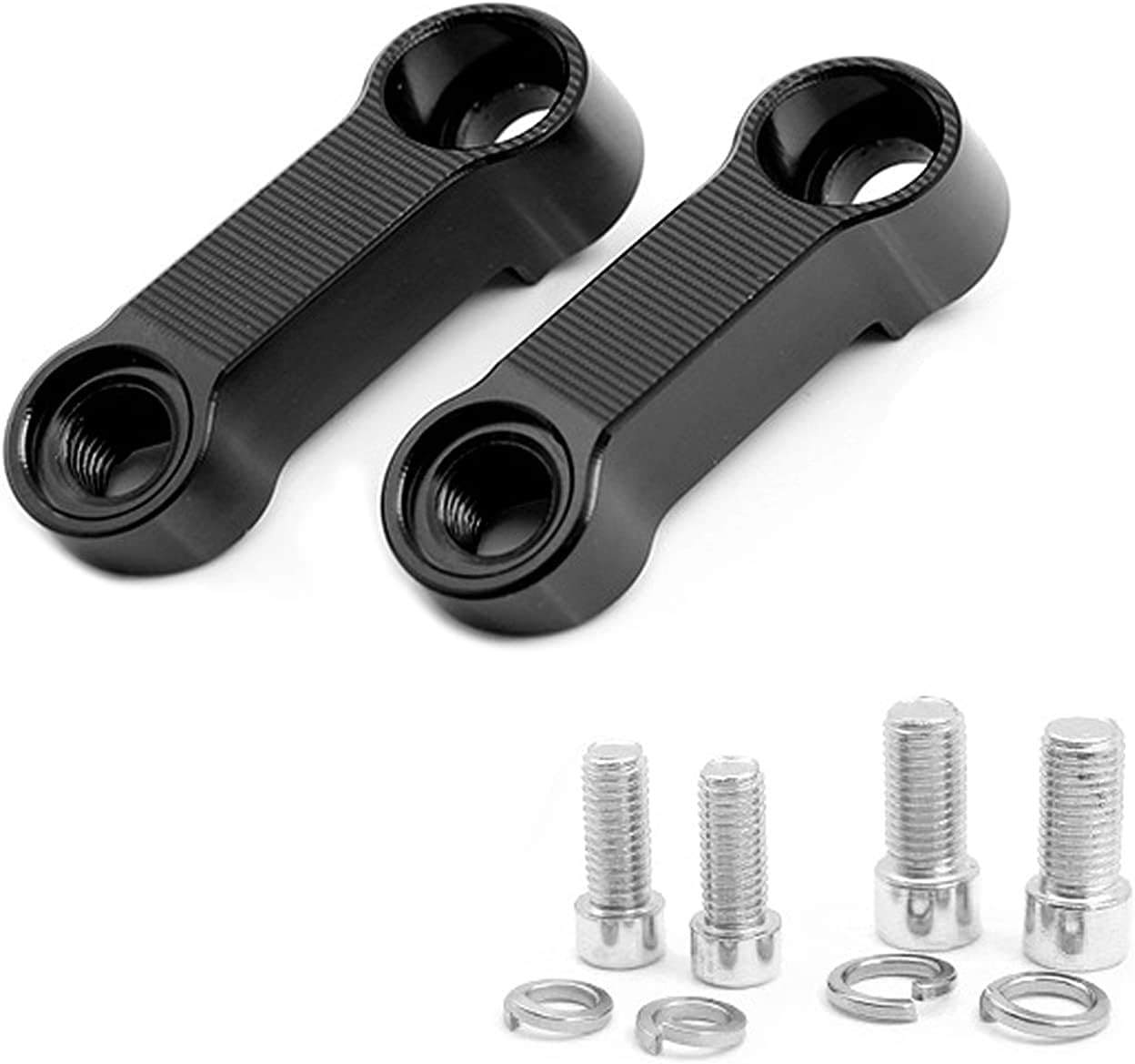 GUB Motorcycle Mirror Extender 10mm 8mm Mirror Mount Adapter Mirror Riser Adapter Kit for Motorcycle & Bikes Modification, Black