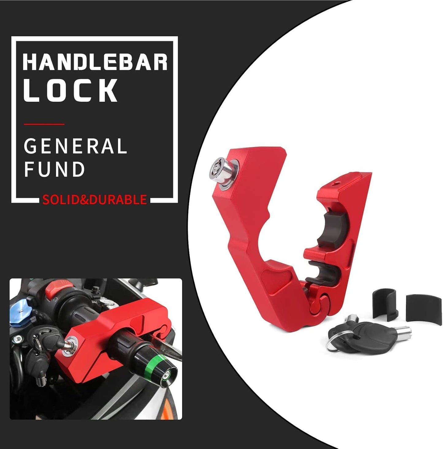 GUB Motorcycle Grip Lock Handlebar Throttle Security Lock Anti-Theft Scooters fit for ATV Motorcycles Dirt Street Bike, Black