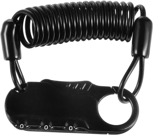GUB 3-Digit Combination Cable - Portable & Resettable Password Bike/Bicycle Helmet Heavy Duty Security Number Lock for All Motorcycles and House Hold Needs, BLACK