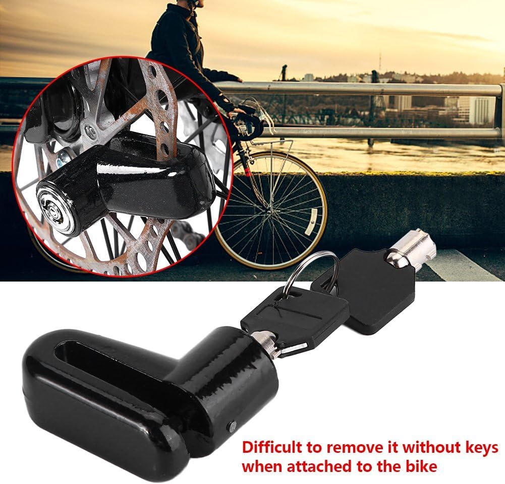 GUB Bike Disc Brake Lock, Motorcycle Anti Theft Wheel Padlock Electric Scooter Security Lock Accessory Heavy Duty Waterproof for Mountain Road Motorbike Cycling Rotor with Plastic Frame 2 Keys, Black