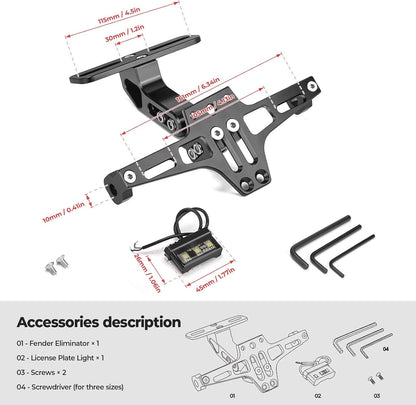 Motorcycle License Plate Bracket Fender Eliminator Kit Universal Motorcycle Tail Tidy Motorcycle License Plate Holder Mount