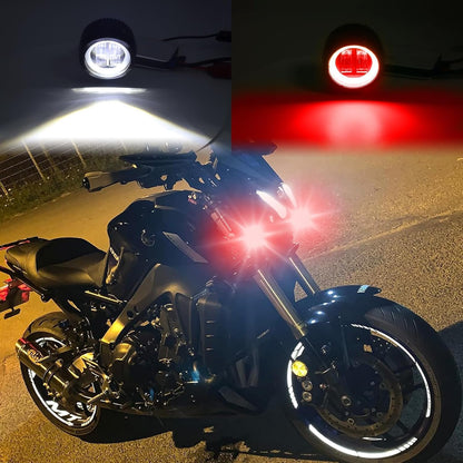 HJG 3inch Motorcycle LED Headlight Fog Light Motorcycle Driving Lights 20W Headlights Round Led Light Round LED Angel Eye Light Waterproof Fog Flood Light for Motorcycle Truck SUV UTV ATV etc, Red
