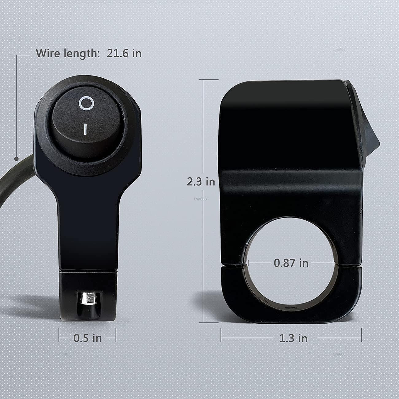 PVC Handlebar 1-Way Switch ATV Light Switch Waterproof PVC Plastic Toggle Switch for Motorcycle Light Bike Light Spotlight 7/8"(22MM) 1 Pc