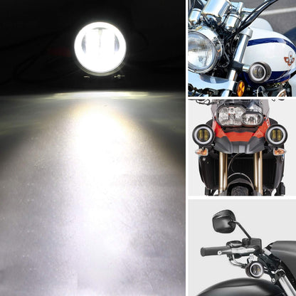 HJG 3inch LED Motorcycle Driving Lights 40W 6000K Auxiliary Spotlights with DRL/Angel Eye Off Road Light Pod 6000lm LED Fog Work Light for Motorcycle Truck SUV UTV ATV Tractor, 2Pcs, Black