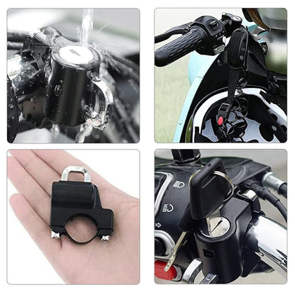GUB Motorcycle Helmet Lock, Motorbike Accessories, Bike Handlebar Tubing Helmet Lock,Anti-Theft Helmet Safety Lock Metal 22mm-26mm with 2 Keys Motorcycle Accessories, Black