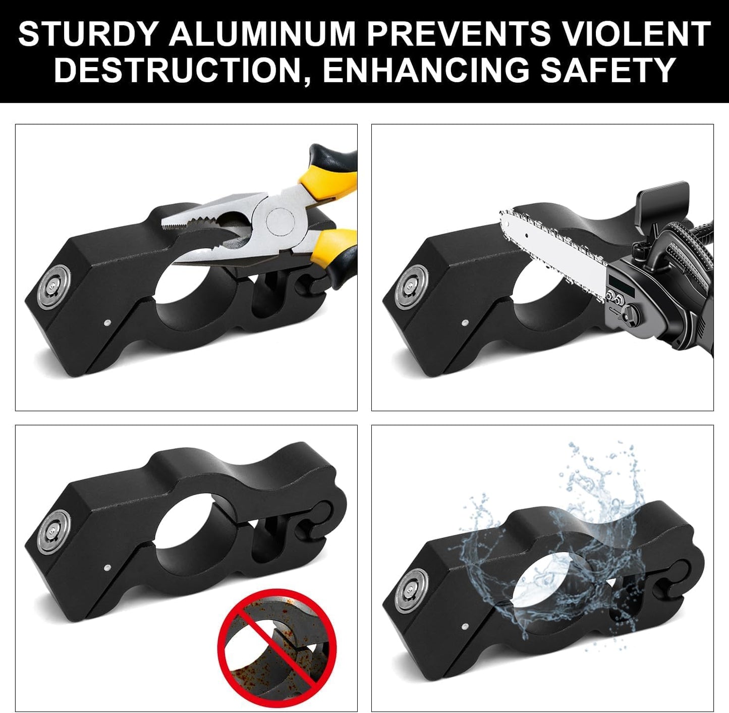 GUB Motorcycle Grip Lock Handlebar Throttle Security Lock Anti-Theft Scooters fit for ATV Motorcycles Dirt Street Bike, Black