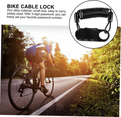 GUB 3-Digit Combination Cable - Portable & Resettable Password Bike/Bicycle Helmet Heavy Duty Security Number Lock for All Motorcycles and House Hold Needs, BLACK