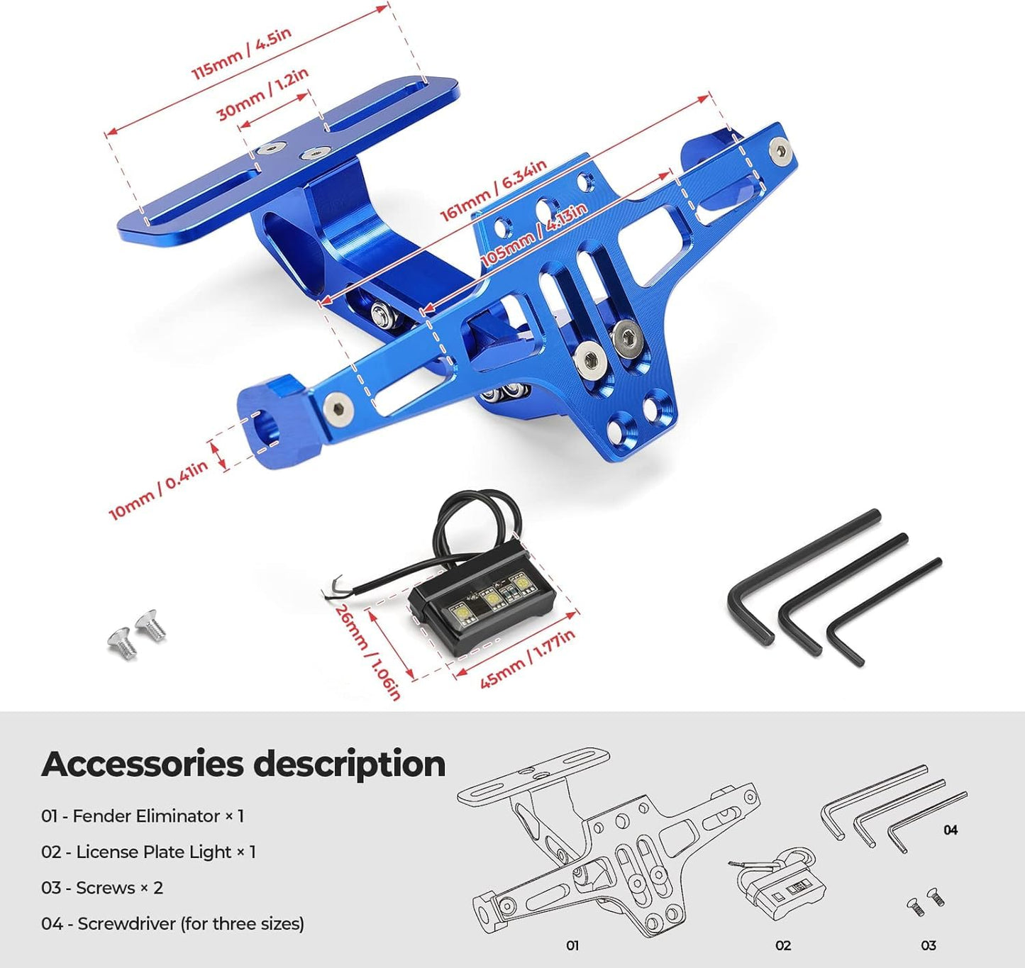 Motorcycle License Plate Bracket Fender Eliminator Kit Universal Motorcycle Tail Tidy Motorcycle License Plate Holder Mount