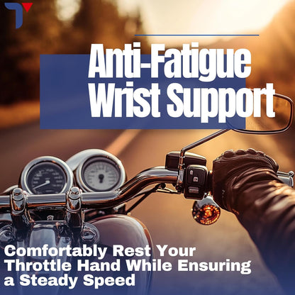 GUB Durable Universal Motorcycle Throttle Lock, Control Assist - Wrist Support for Long Riding Trips, Adjustable Tension - Cruise Control Alternatives, Black