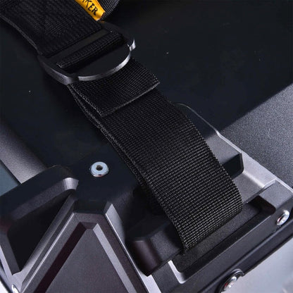 Universal Motorcycle Side Box Lashing Strap with Carrying Handle – Heavy Duty Polyester Pannier & Top Case Strap, Adjustable Quick Release Buckle, High Load Bearing, Black