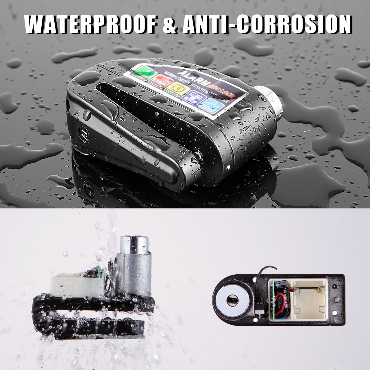 GUB Alarm Disc Lock Motorbike Anti-Theft Disc Brake Lock with 110dB Alarm Siren Sound for Motorcycle Bike Scooter (DISC Lock Alarm)