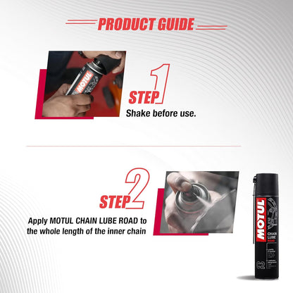Motul C2 Motorcycle Chain Lube | Advanced Lubrication Spray for Bike Chains | Protects Against Wear & Corrosion, Improves Chain Life | Suitable for All Bikes