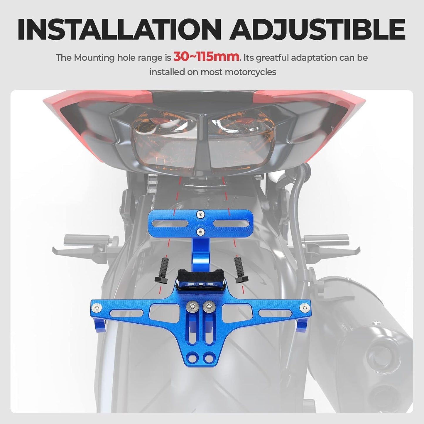 Motorcycle License Plate Bracket Fender Eliminator Kit Universal Motorcycle Tail Tidy Motorcycle License Plate Holder Mount