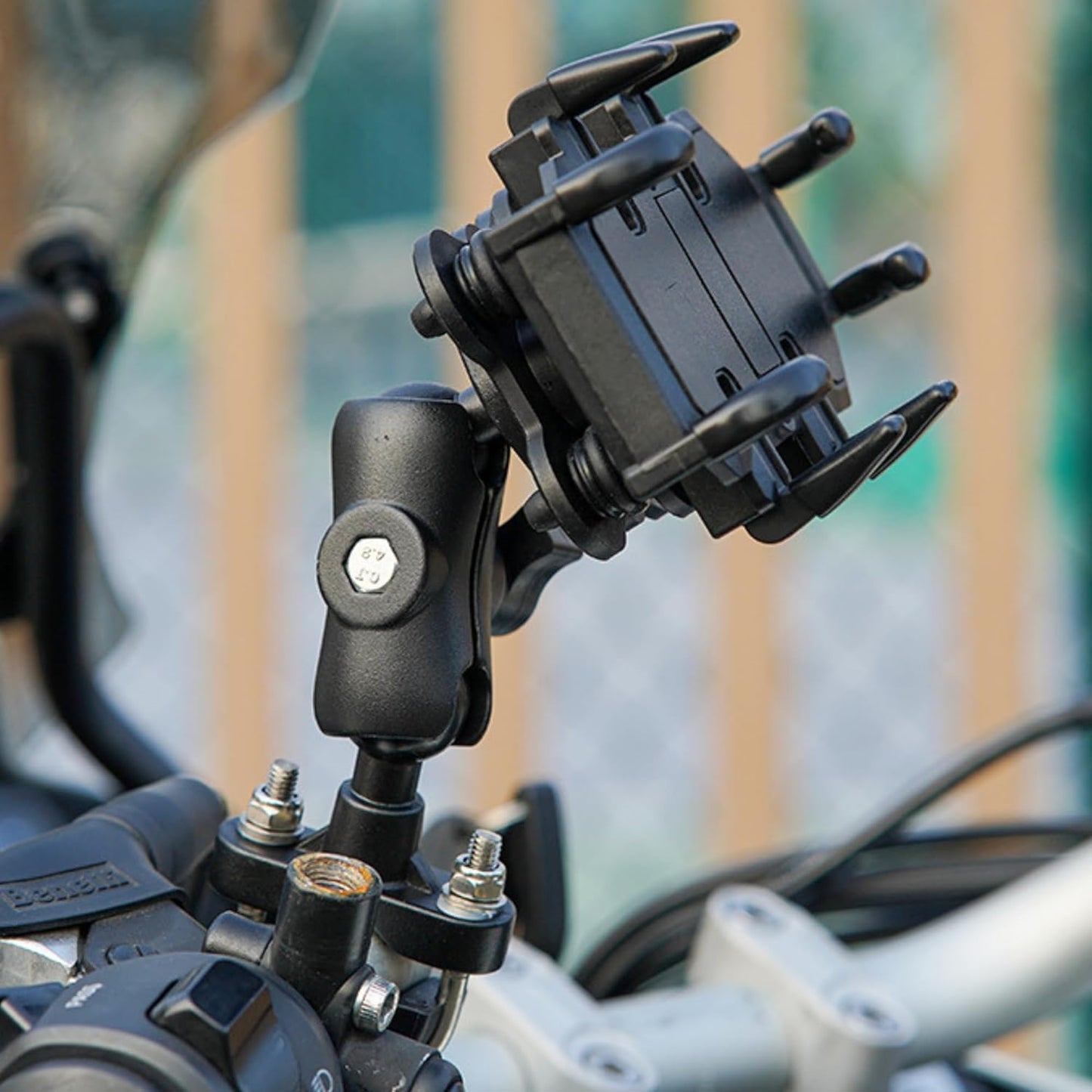 LGP LUNKAR GENUINE PARTS LGP 1311 Claw-Grip Waterproof Handlebar Mount Stand 360° Rotational with Dual Ball Adjustment Mechanism Mobile Phone Holder Mount Ideal for Maps and GPS Navigation (Black)