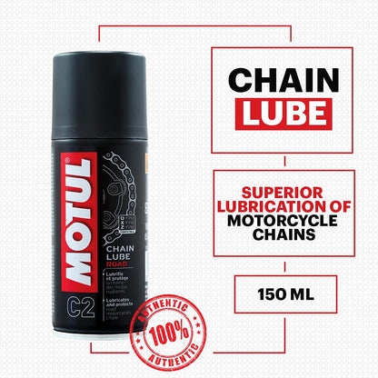 Motul C2 Motorcycle Chain Lube | Advanced Lubrication Spray for Bike Chains | Protects Against Wear & Corrosion, Improves Chain Life | Suitable for All Bikes