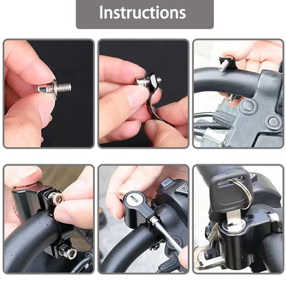 GUB Motorcycle Helmet Lock, Motorbike Accessories, Bike Handlebar Tubing Helmet Lock,Anti-Theft Helmet Safety Lock Metal 22mm-26mm with 2 Keys Motorcycle Accessories, Black