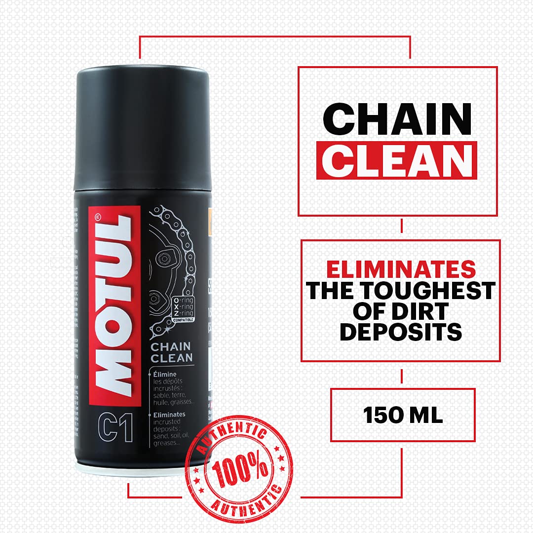 Motul C1 Chain Cleaner Spray for Bikes | Removes Grease, Oil & Dirt | High-Performance Chain Cleaning | Safe for O-Ring, X-Ring & Z-Ring Motorcycle Chains