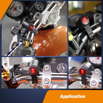 Universal 12V Handlebar CNC Metal Switch (1-Way) ON/OFF for All Bikes and Motorcycles With Red LED