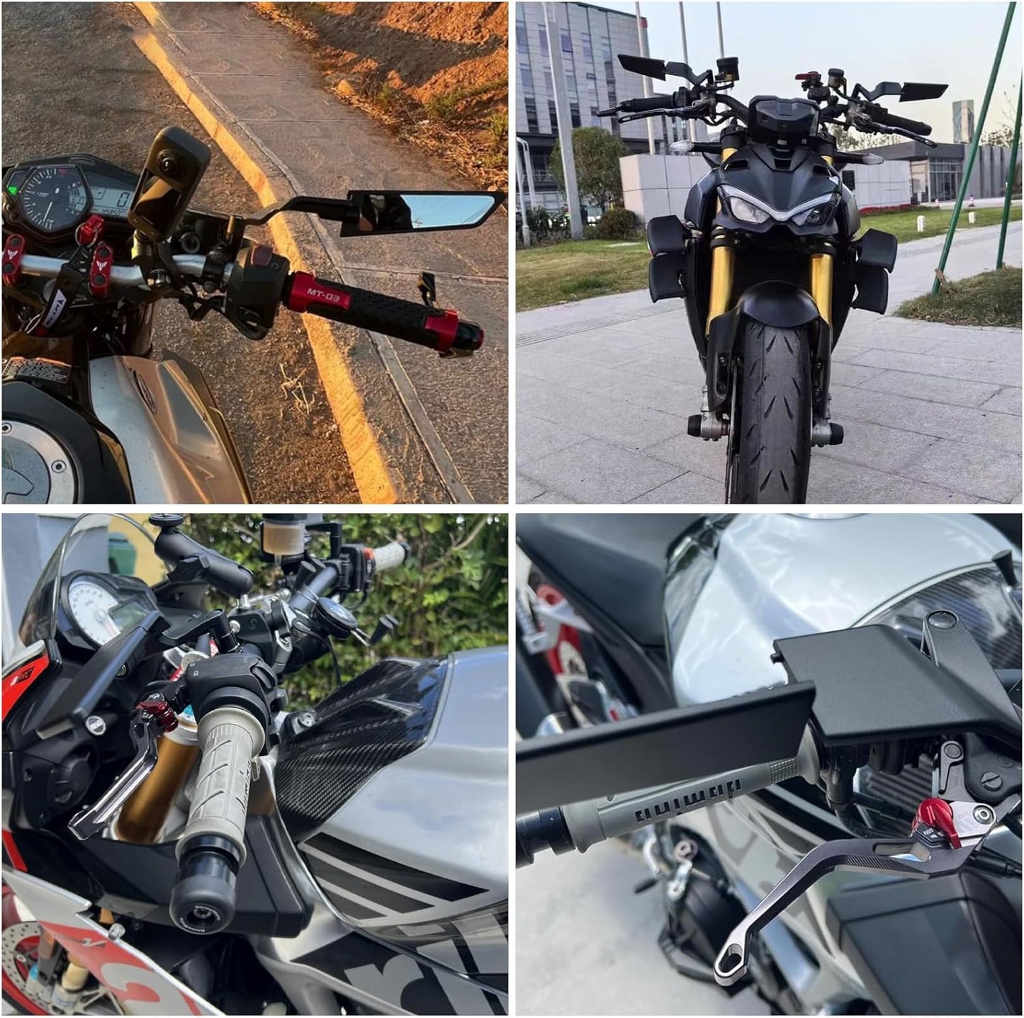 Motorcycle Mirrors Adjustable Rotating Rear View Mirror Stealth Wind Wing Side Mirror for DUKE-200 DUKE-250 DUKE-390 MT-15 Z400 Z600 MT-09 All Street Bikes.