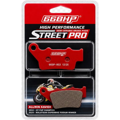 66BHP Semi-Ceramic Brake Pads for BAJAJ DOMINAR 400 (UG19)