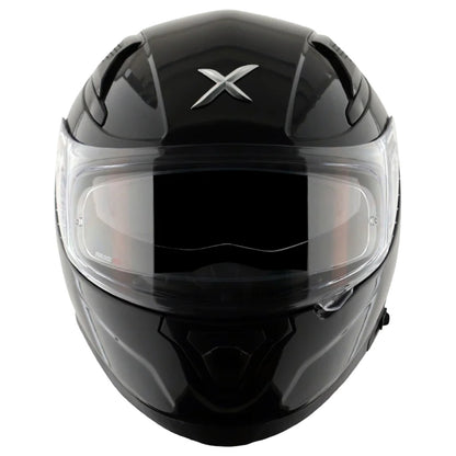 Axor Apex Solid ISI ECE DOT Certified Matt Black Full Face Dual Visor Helmet for Men and Women with Pinlock Fitted Outer Clear Visor and Inner Smoke Sun Visor