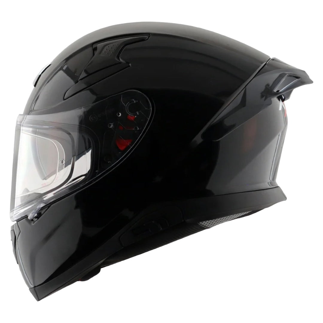 Axor Apex Solid ISI ECE DOT Certified Matt Black Full Face Dual Visor Helmet for Men and Women with Pinlock Fitted Outer Clear Visor and Inner Smoke Sun Visor