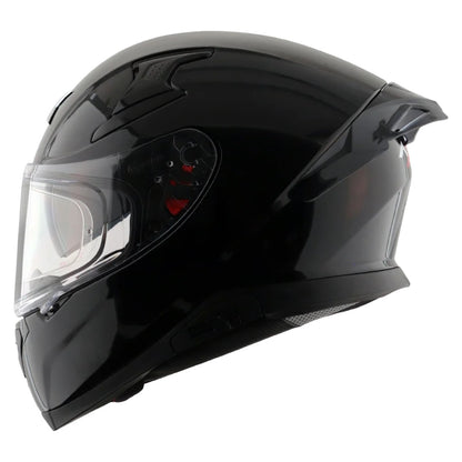 Axor Apex Solid ISI ECE DOT Certified Matt Black Full Face Dual Visor Helmet for Men and Women with Pinlock Fitted Outer Clear Visor and Inner Smoke Sun Visor