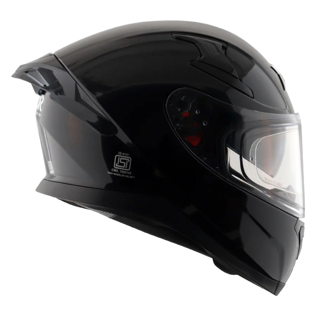 Axor Apex Solid ISI ECE DOT Certified Matt Black Full Face Dual Visor Helmet for Men and Women with Pinlock Fitted Outer Clear Visor and Inner Smoke Sun Visor